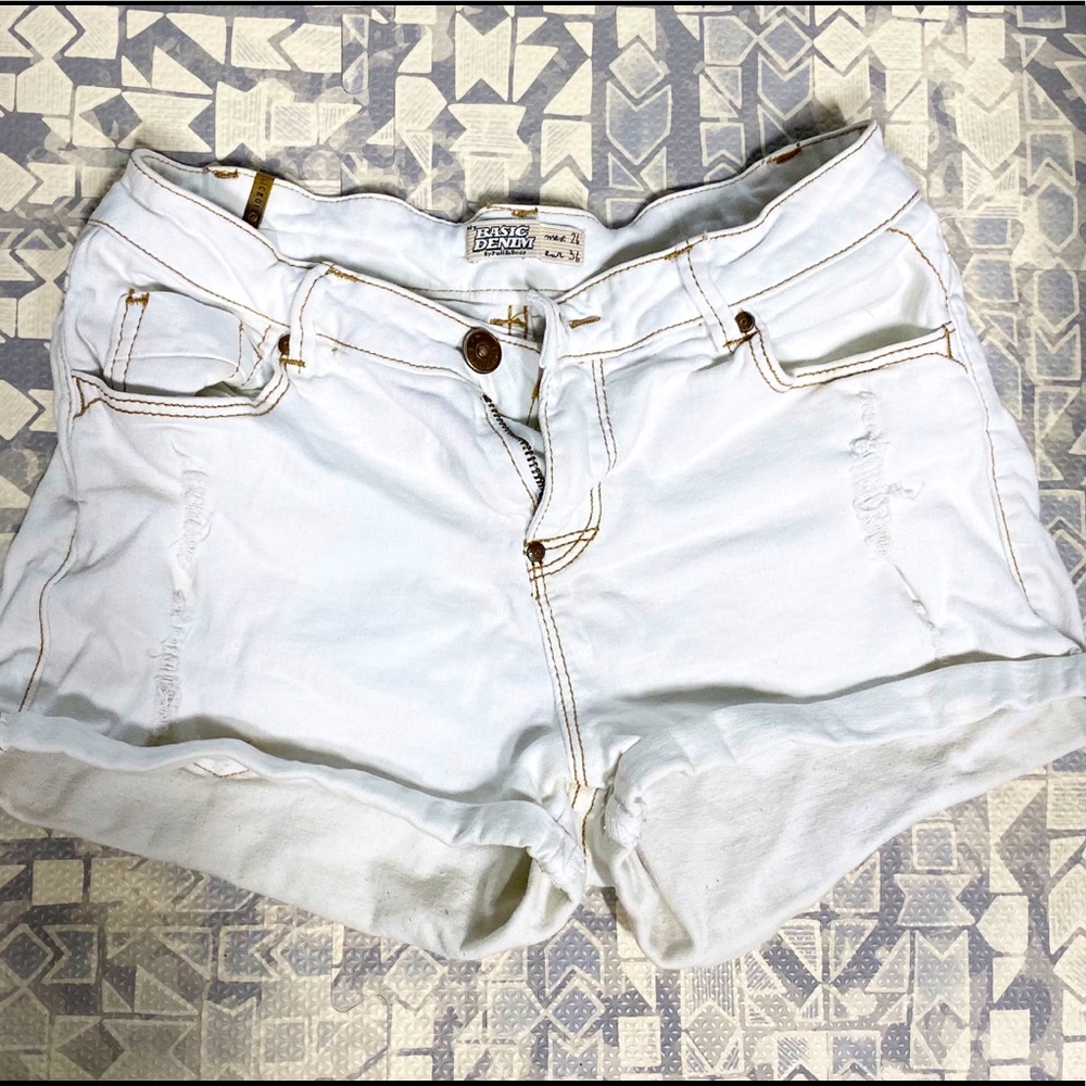 White Denim Shorts